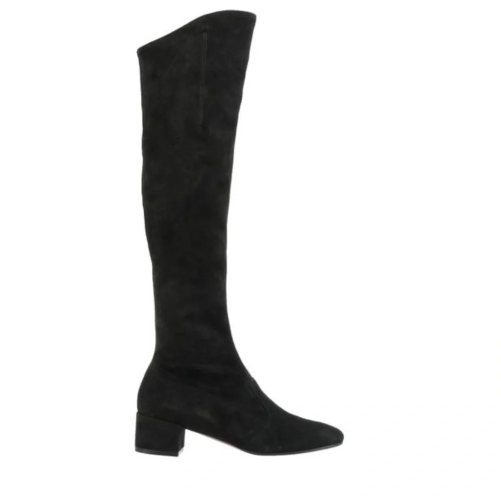 L'autre Chose suede over the knee square toe boot